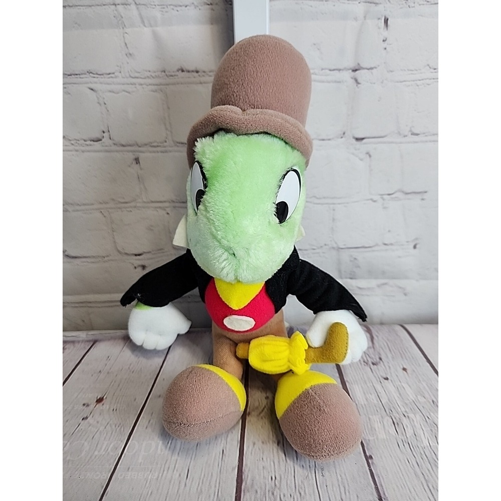 Disney Jiminy Cricket 10 in Plush Stuffed Toy Pinocchio VTG 1980s Retro